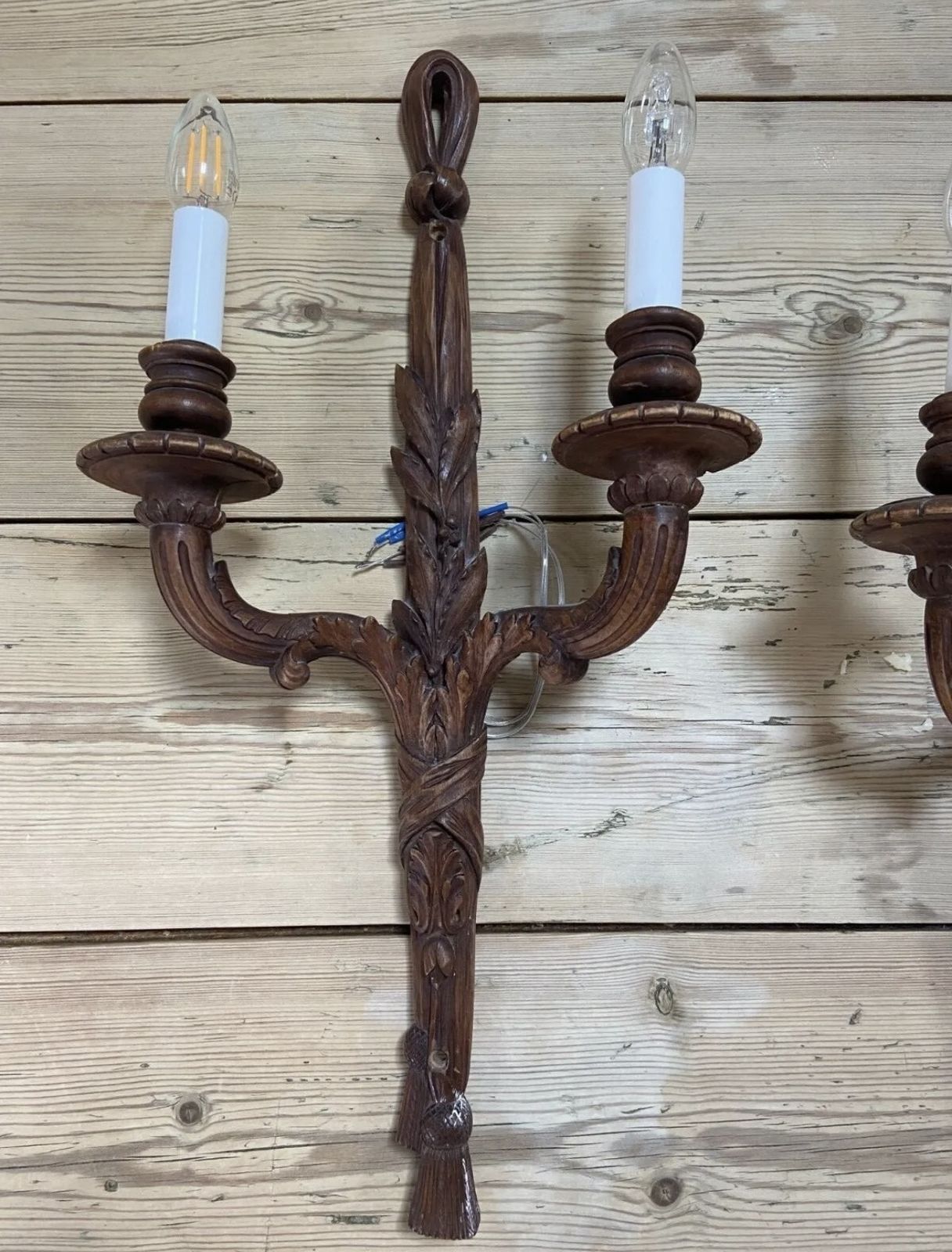 A Pair Of Carved Wood 18th Century Italian Rococo Wall Lights photo furniture