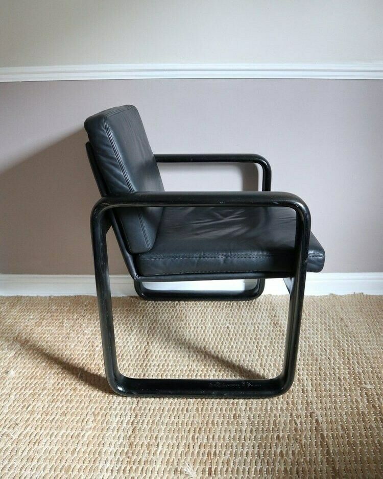 1970s Black Leather Hombre Armchair For Rosenthal photo 380.0