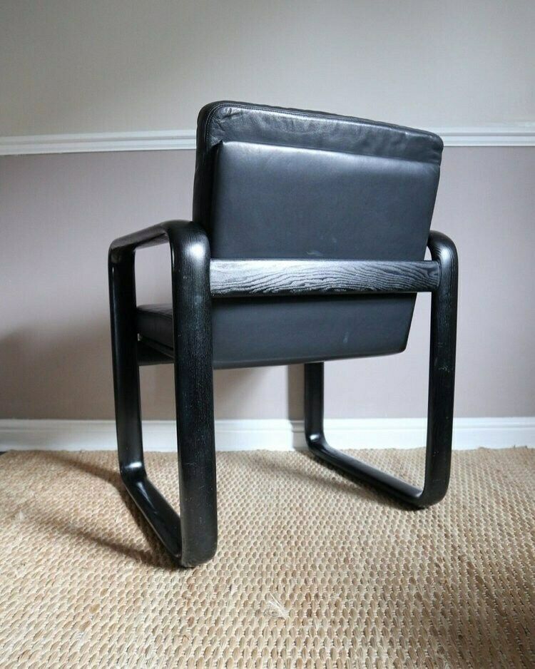 1970s Black Leather Hombre Armchair For Rosenthal photo vinterior