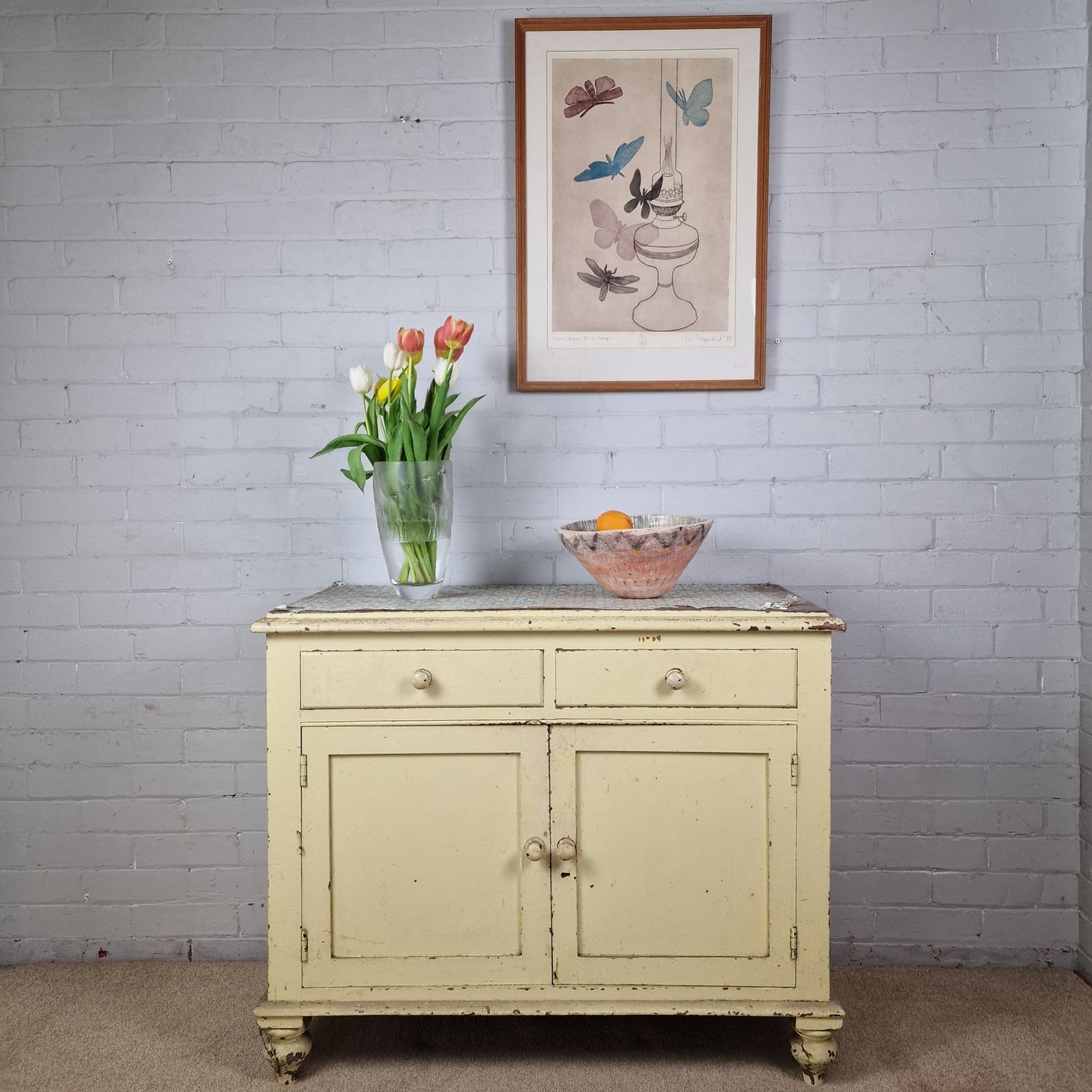Limited Edition Woodblock Print 'Moths Drawn To A Lamp'   Liz Sheppard photo Art