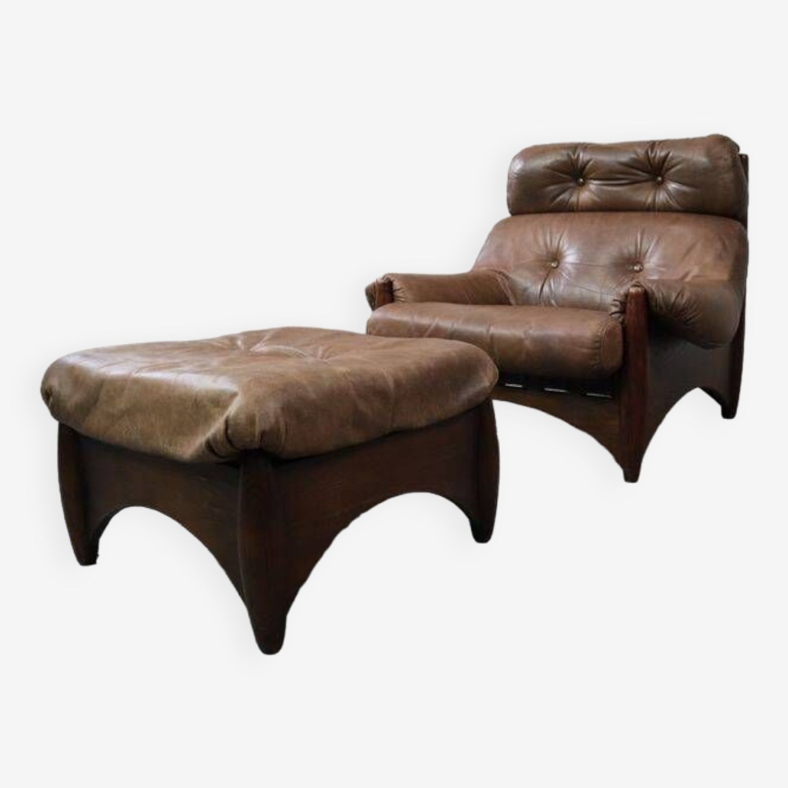 Ranger Lounge Chair With Ottoman By Erik Deforce For Gervan Belgium, 1970.
