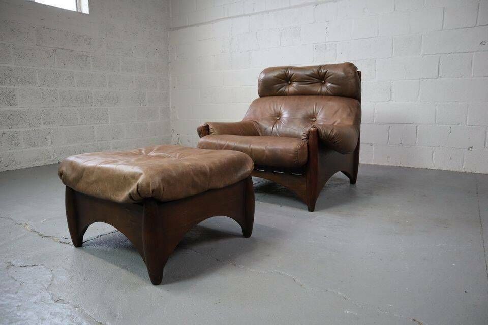 photo vinterior Ranger Lounge Chair With Ottoman By Erik Deforce For Gervan Belgium, 1970.