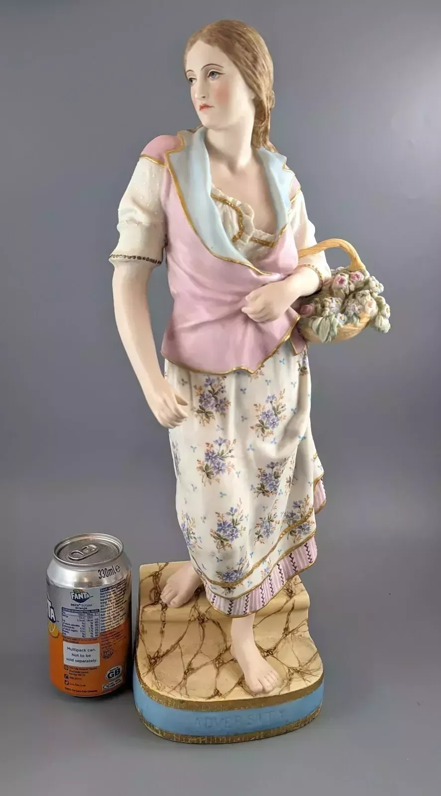 photo vinterior A Copeland Coloured Parian Figure 'Adversity' ,C.1870,Very Rare.