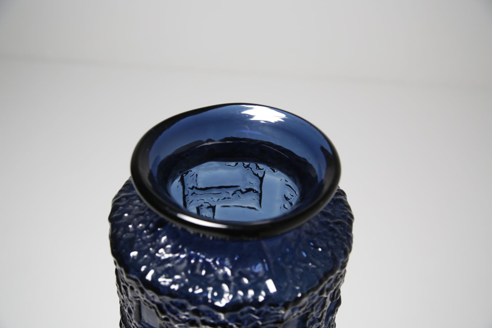 photo furniture Brutalist Blue Glass Floor Vase “Cobolt” By Göte Augustsson, Sweden, 1960s.