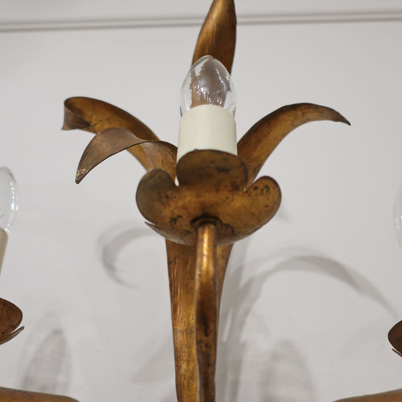 Mid Century Italian Hollywood Regency Style Gilt Metal Large Wall Light photo buy