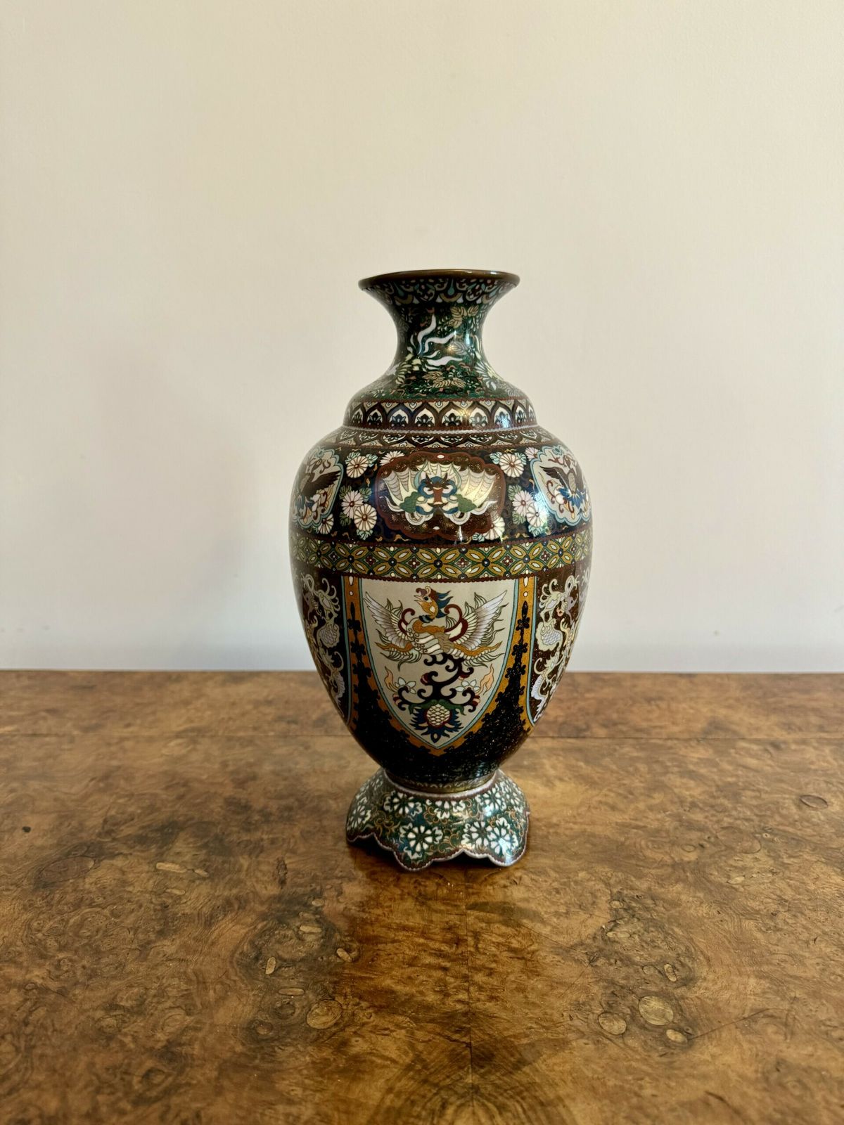 Superb Quality Pair Of Antique 19th Century Cloisonné Enamel Vases photo furniture