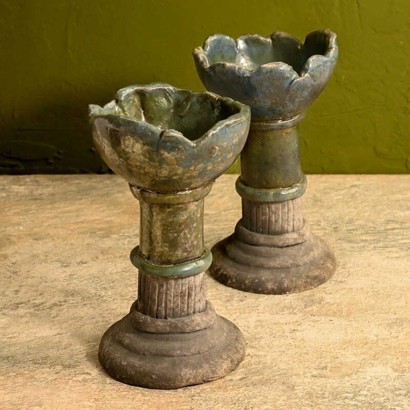 Studio Pottery Candle Holders, 1980s
