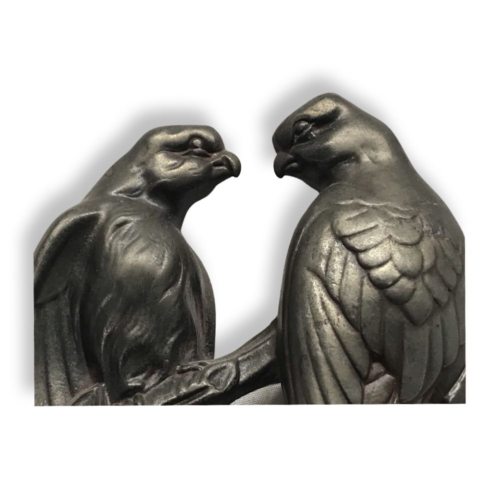 Beautiful Art Deco Pair Of Spelter Love Birds On A Marble Base photo vintage