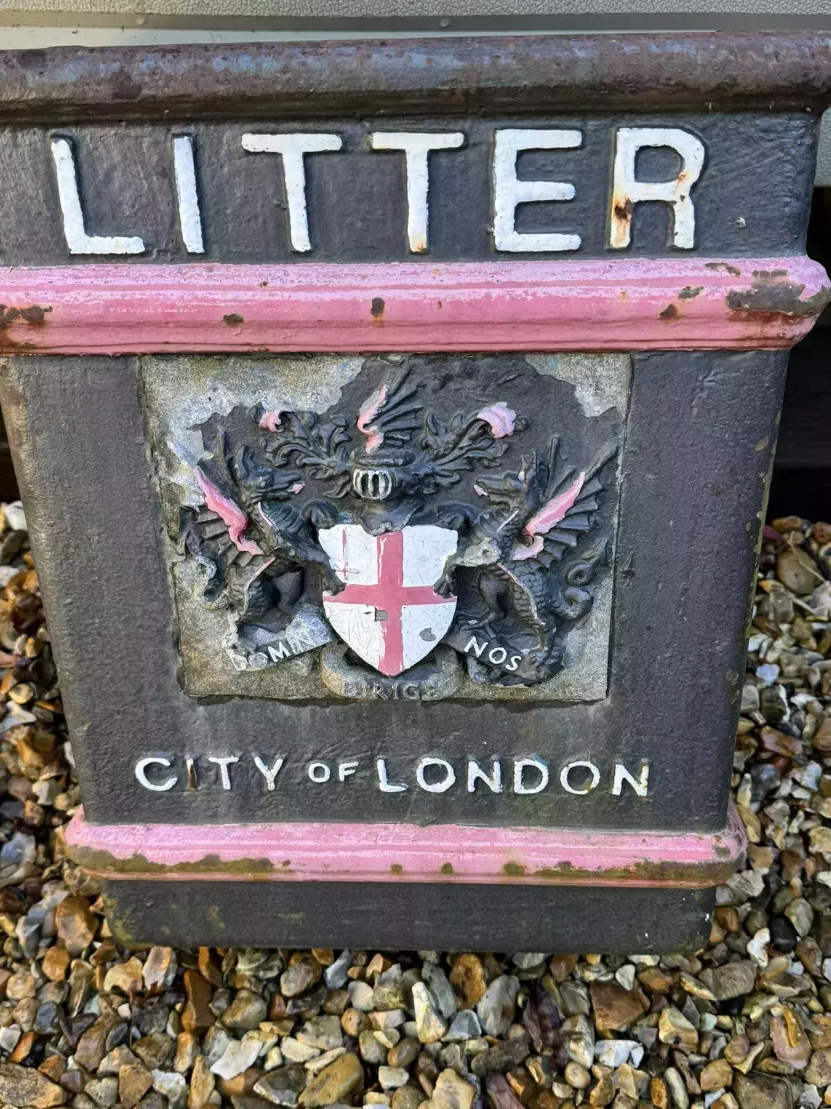 City Of London Heavy Cast Metal Bin Make Fantastic Unusual Planter