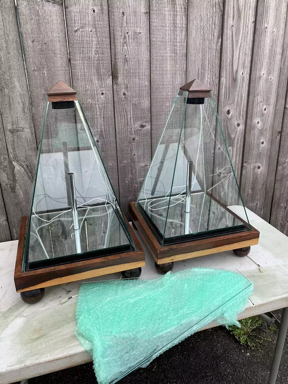 A Pair Of Decorative Table Top Obelisk Display Cases photo for sale