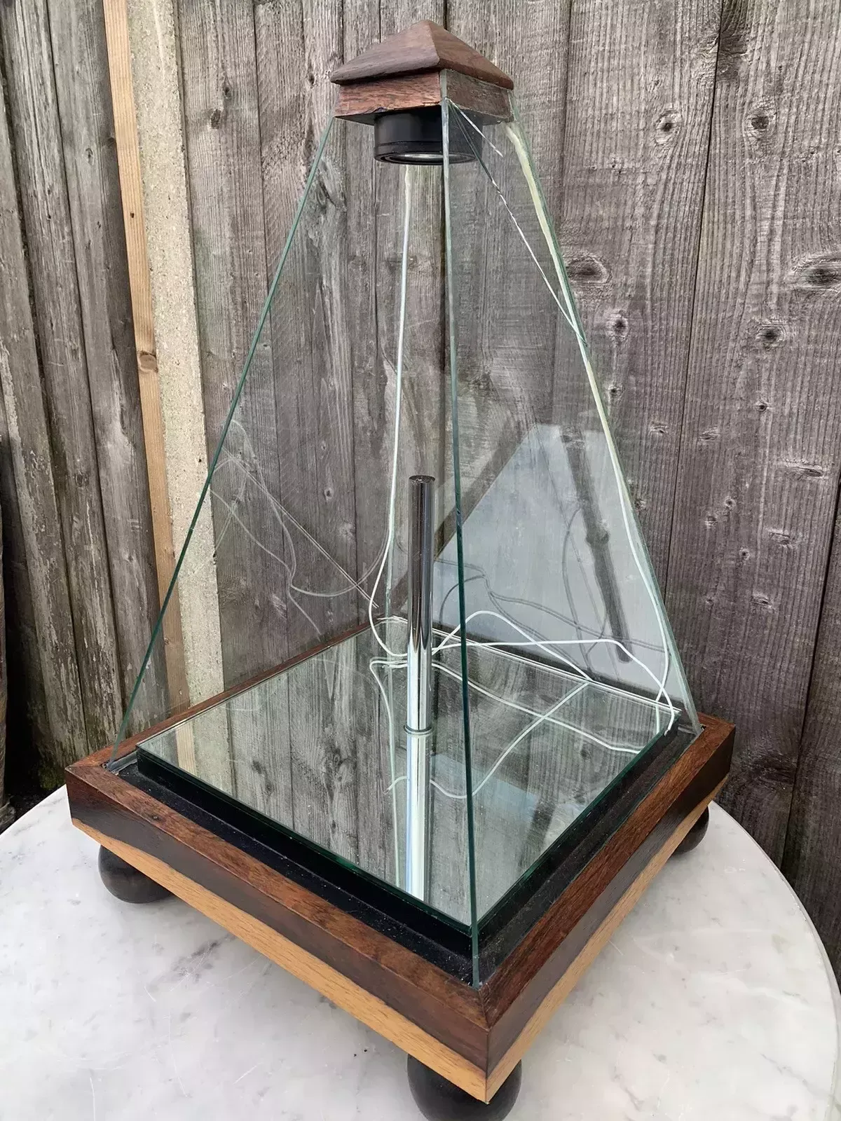 Furniture A Pair Of Decorative Table Top Obelisk Display Cases photo