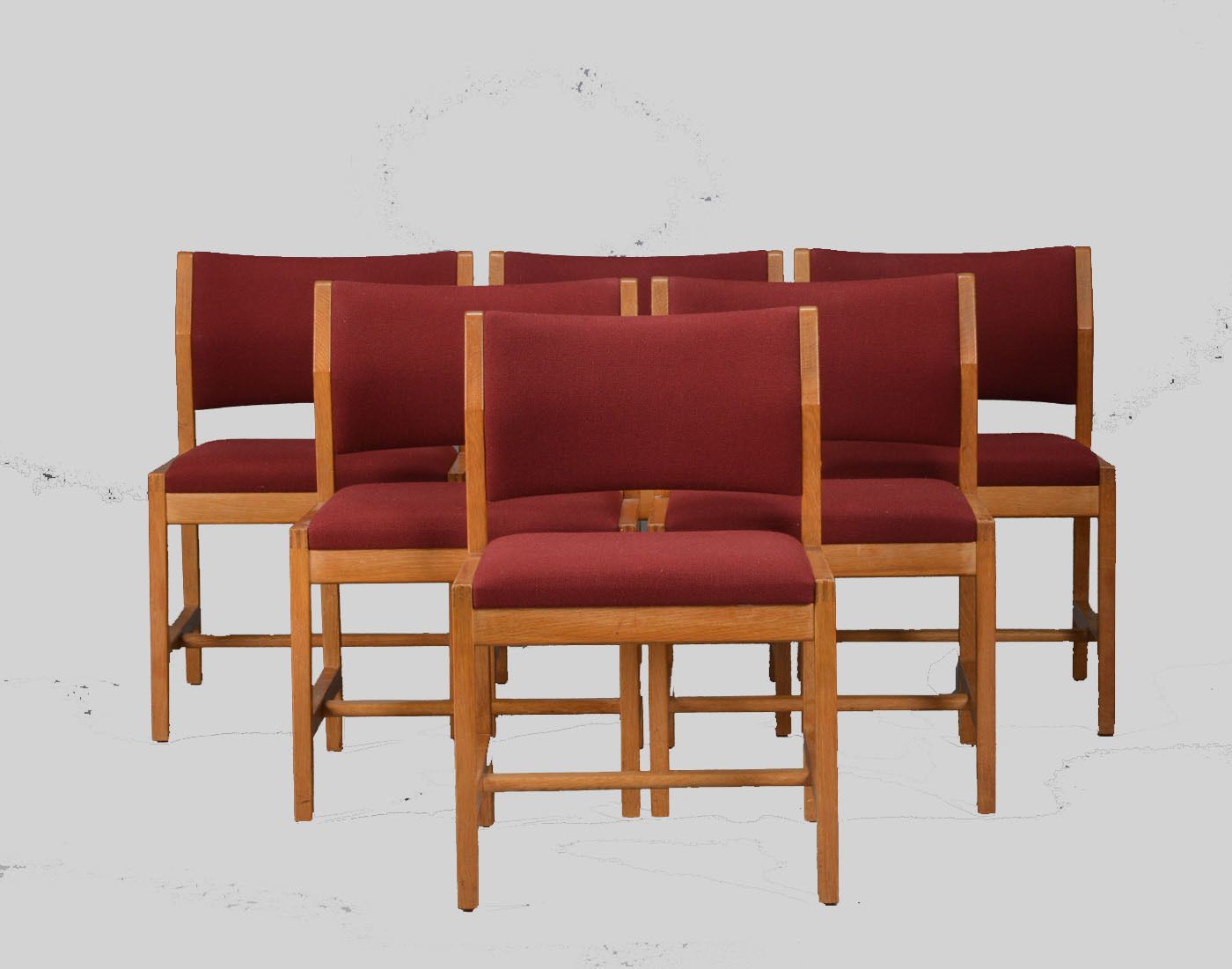 1970s Borge Mogensen Set Of Six Model 3241 Dining Chairs In Oak