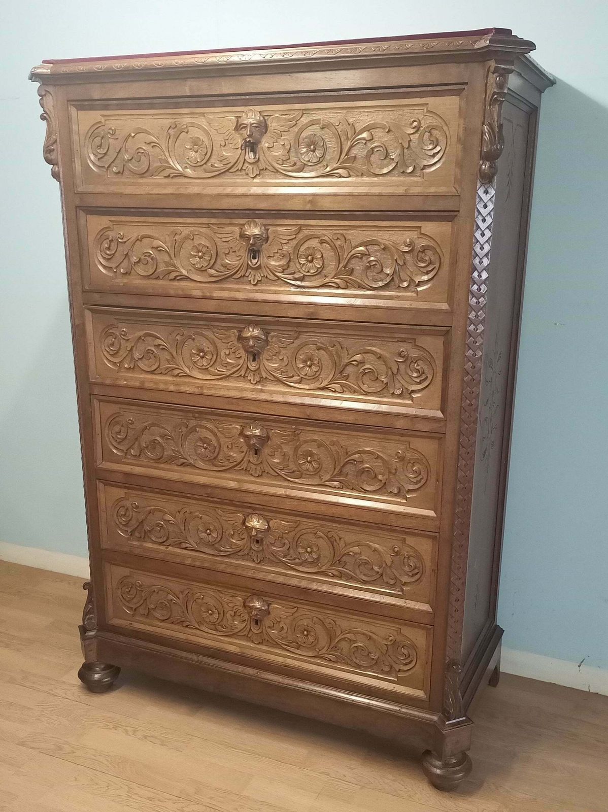 Antique 19th Century Italian Walnut Chest Of Drawers photo furniture