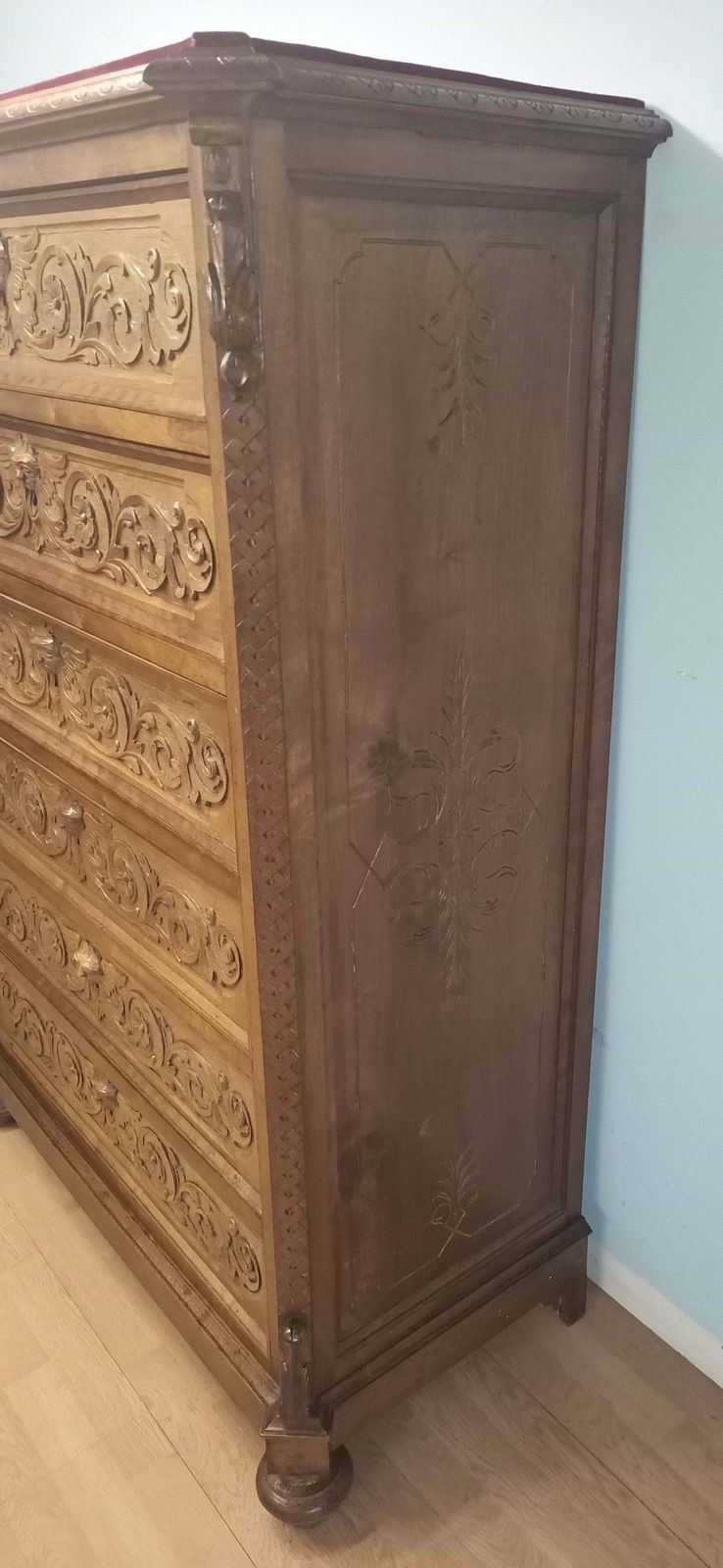 photo for sale Antique 19th Century Italian Walnut Chest Of Drawers