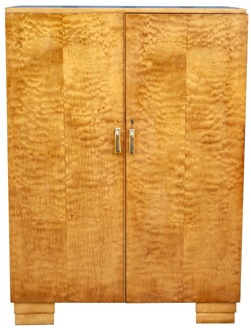 An English Art Deco Wardrobe Cupboard In Sycamore, C1930