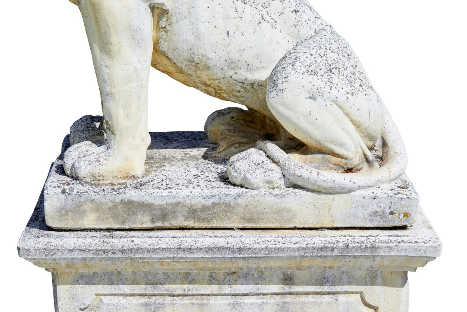 photo furniture Fine Pair Of Mid Century Carved Stone Lion Statues