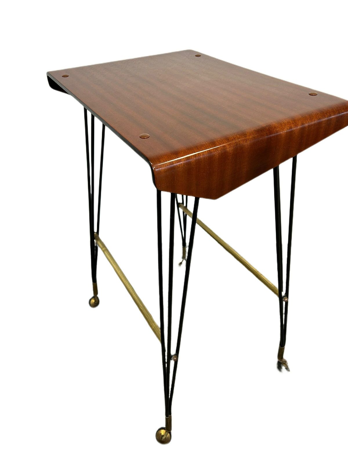 1940s Italian Carrello Tv Side Table On Wheels Patinated Elegance From Italy