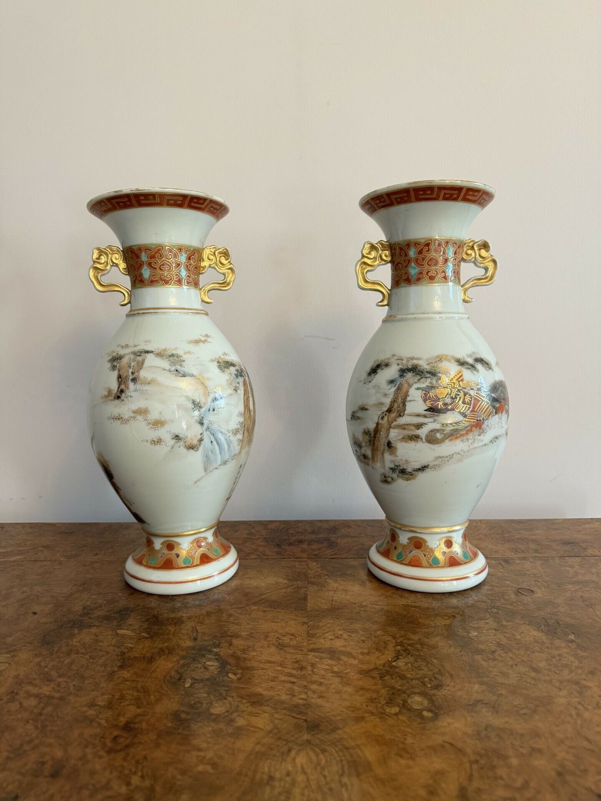 Superb Quality Pair Of 19th Century Porcelain Chinese Famille Vercv Vases photo for sale