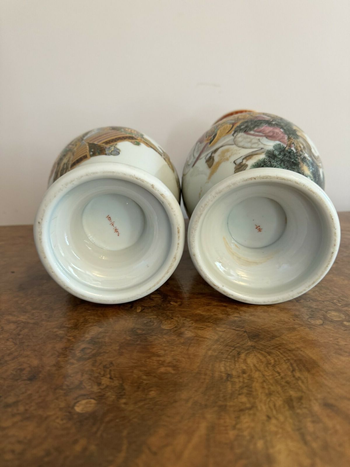 Superb Quality Pair Of 19th Century Porcelain Chinese Famille Vercv Vases photo Home Decor