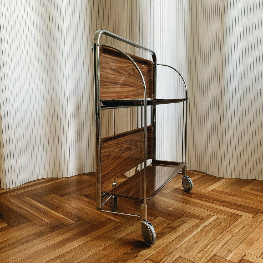 Mid Century Modern German Bar Cart, 1970s photo vintage