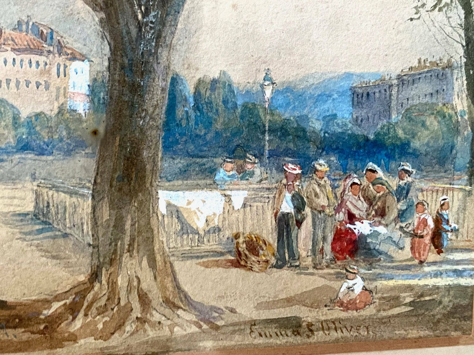 Emma Sophia Oliver (British 1819 1885) Original Signed Watercolour Painting   Continental Scene photo buy