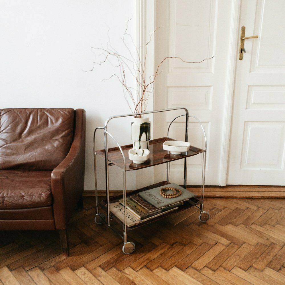 Mid Century Modern German Bar Cart Or Trolley, 1970s photo for sale