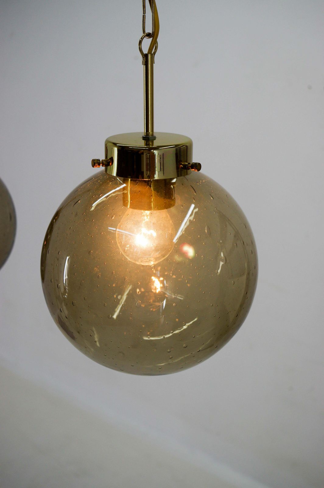 Set Of Three Glass Pendants By Kamenicky Senov, 1970s photo vinterior