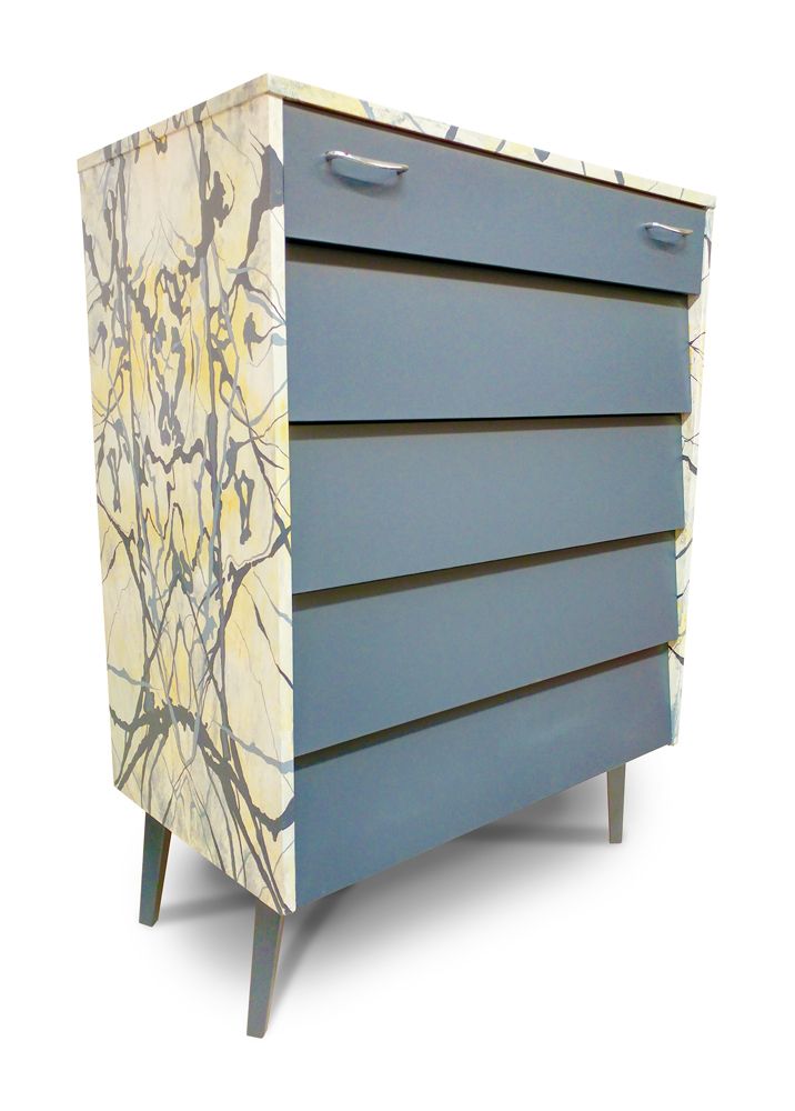 "The Marber" Bespoke Upcycled Hand Painted Chest Of Drawers photo furniture