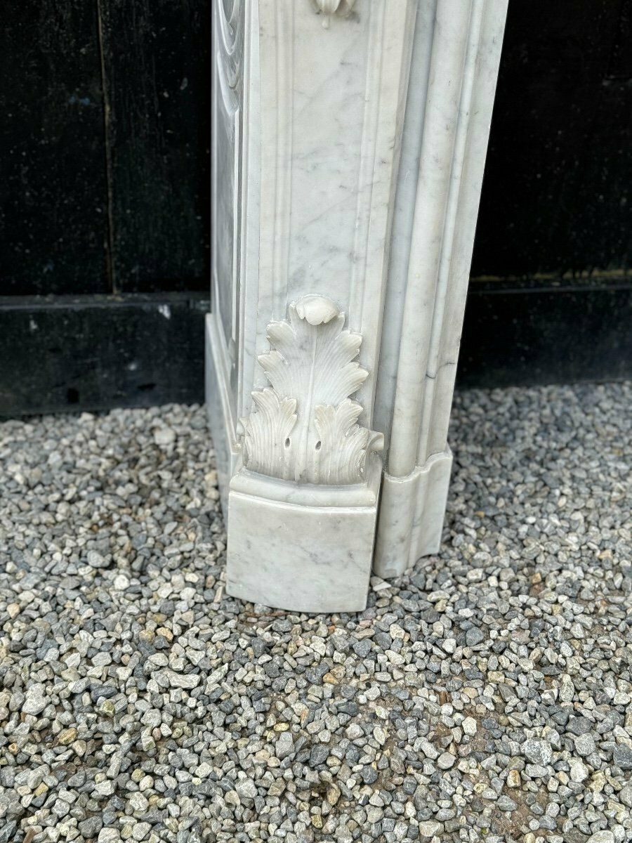photo furniture Remarkable Louis XV Style Carrara Marble Mantel, Circa 1880