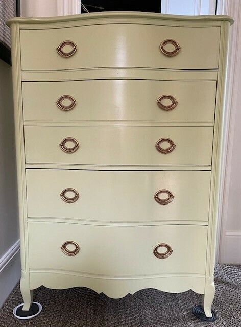 Vintage French Provincial Chest Of Drawers   Soft Green