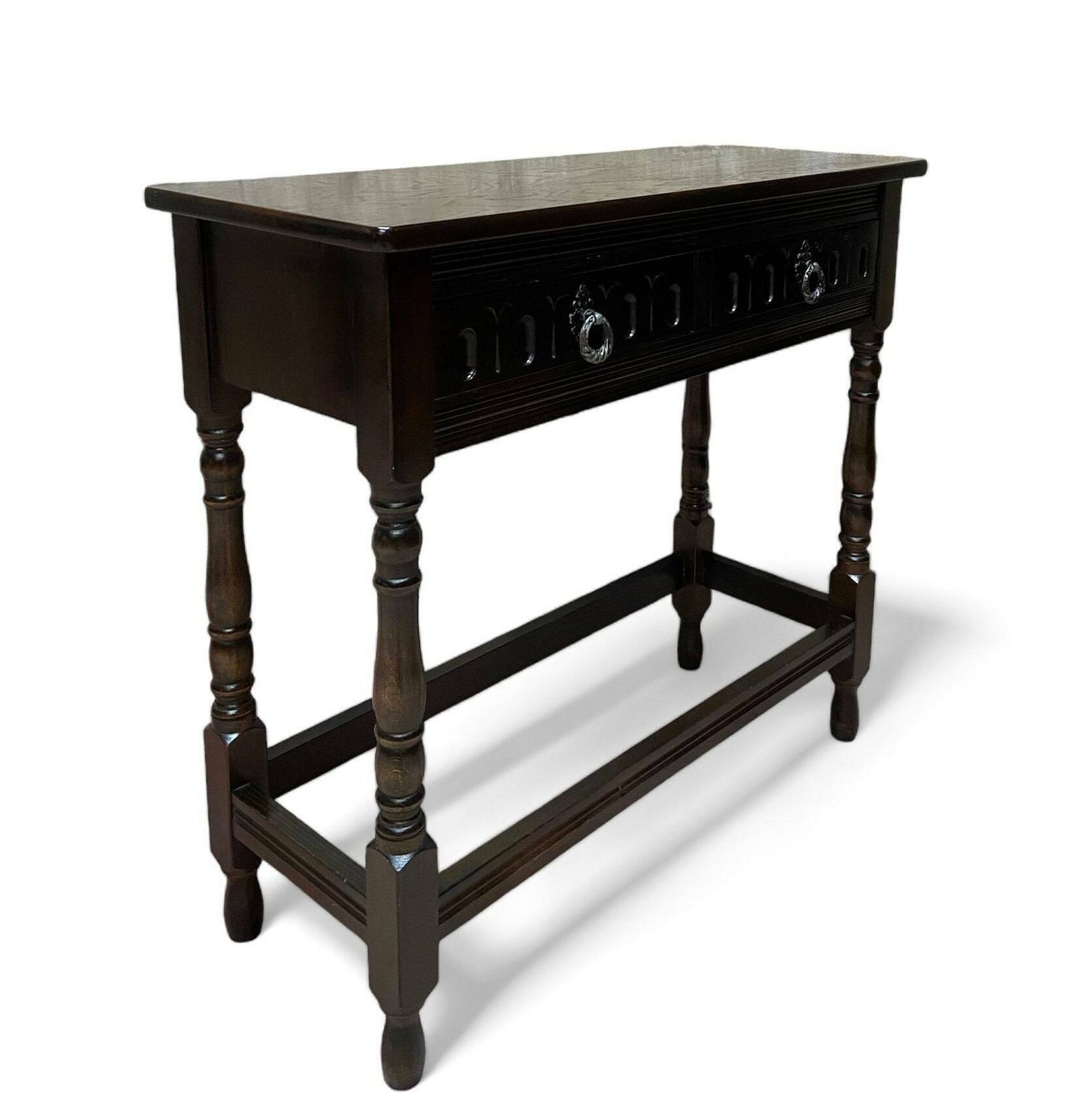 Vintage Jacobean Style Dark Side Table / Made In England C1960 photo buy