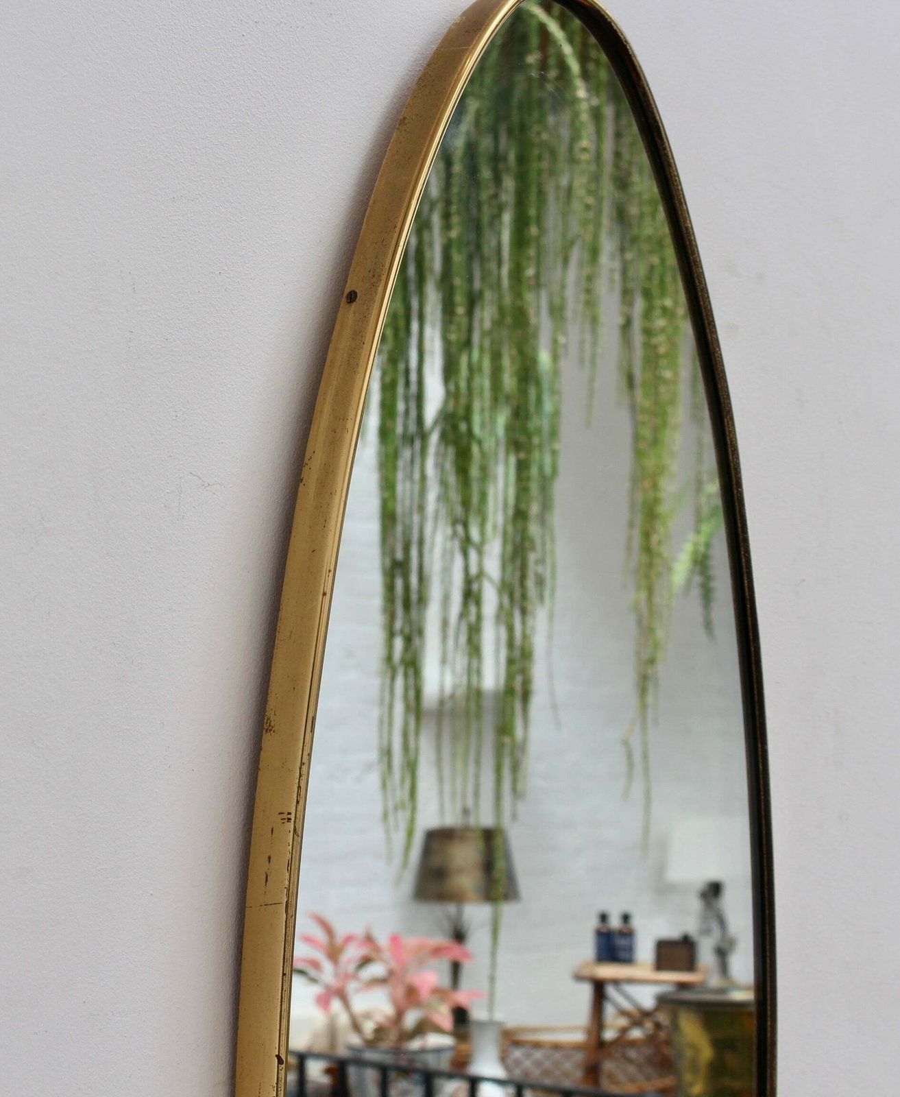 Vintage Italian Wall Mirror With Brass Frame (Circa 1960s)   Large photo 2041.0
