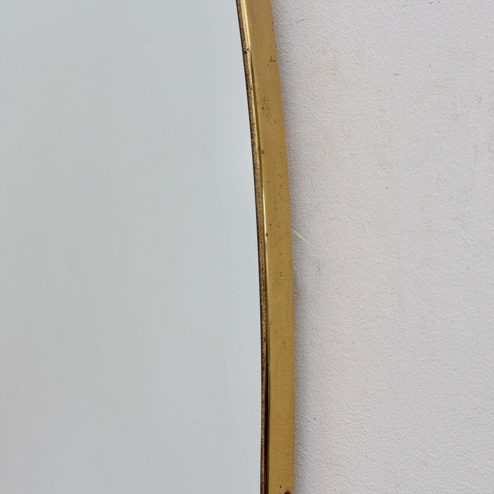 photo for sale Vintage Italian Wall Mirror With Brass Frame (Circa 1960s)   Large