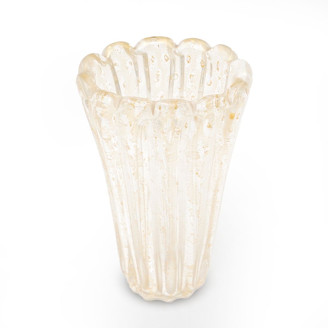 Ribbed Vase With Gold Inclusions By Archimede Seguso, 1950s photo Home Decor
