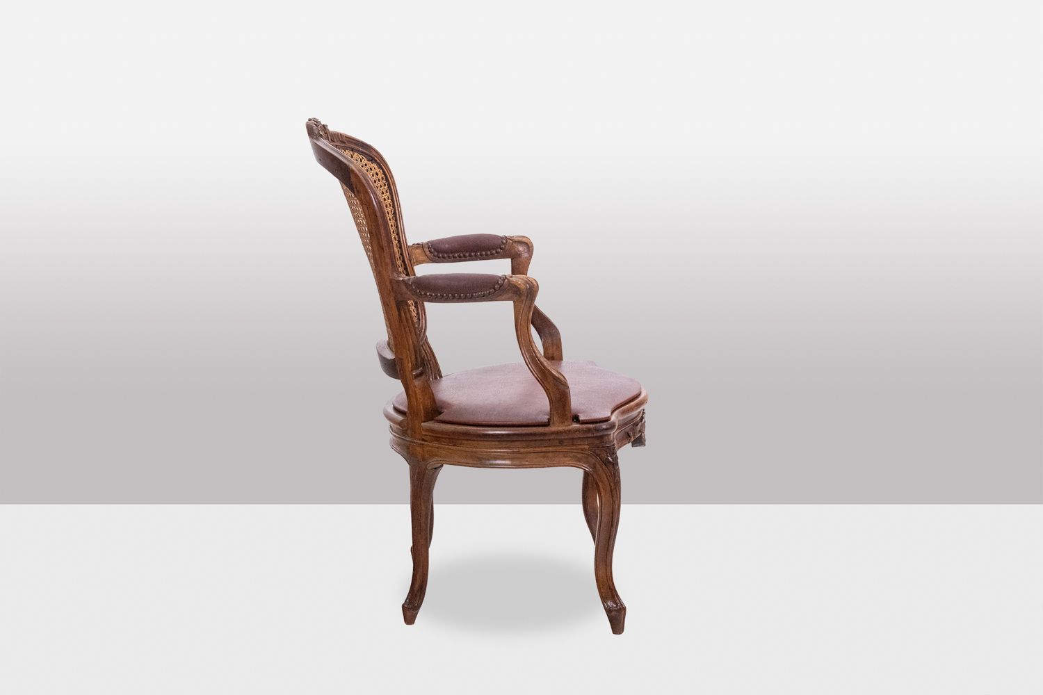 Pair Of “Cabriolet” Armchairs In Walnut And Canework. Louis XV Period. Ls5209325 photo 2150.0