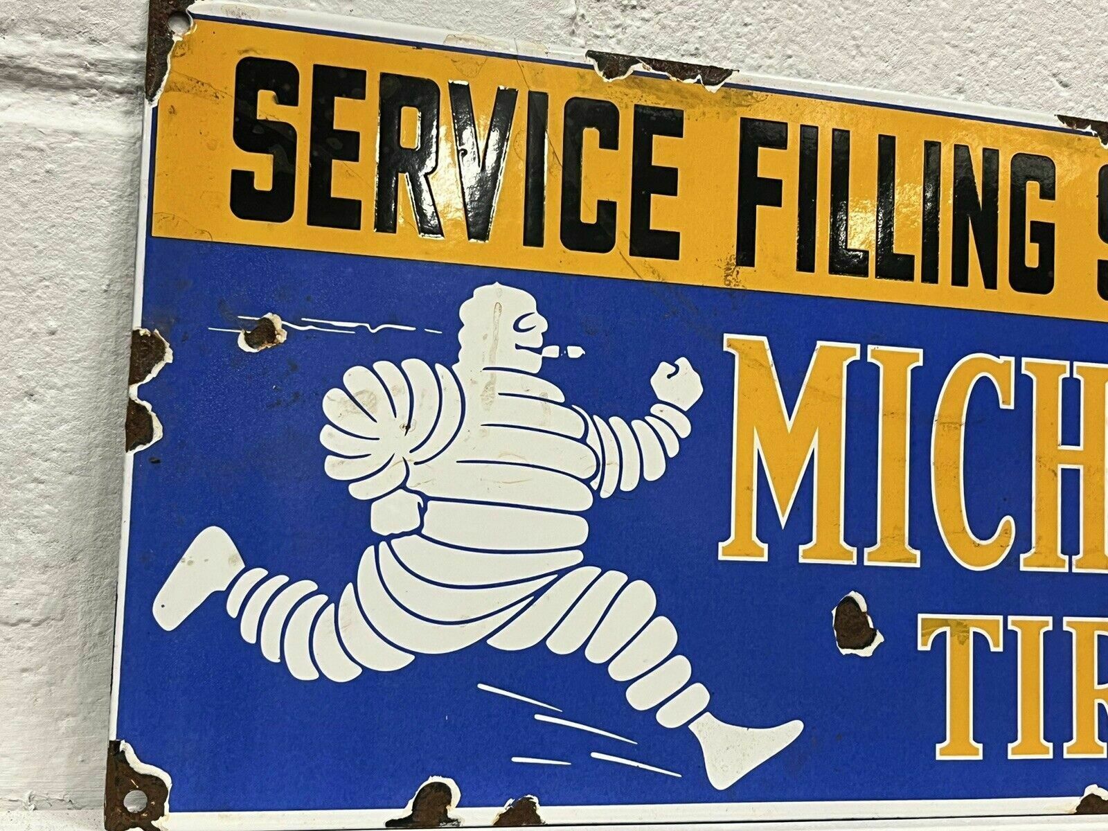 Michelin Garage Advertising Enamel Sign photo furniture