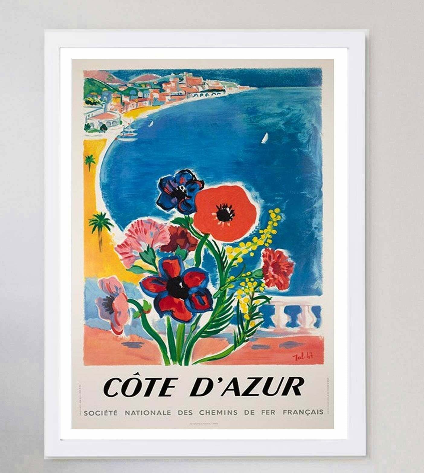 Cote D'azur   Sncf   Original Vintage Poster photo for sale