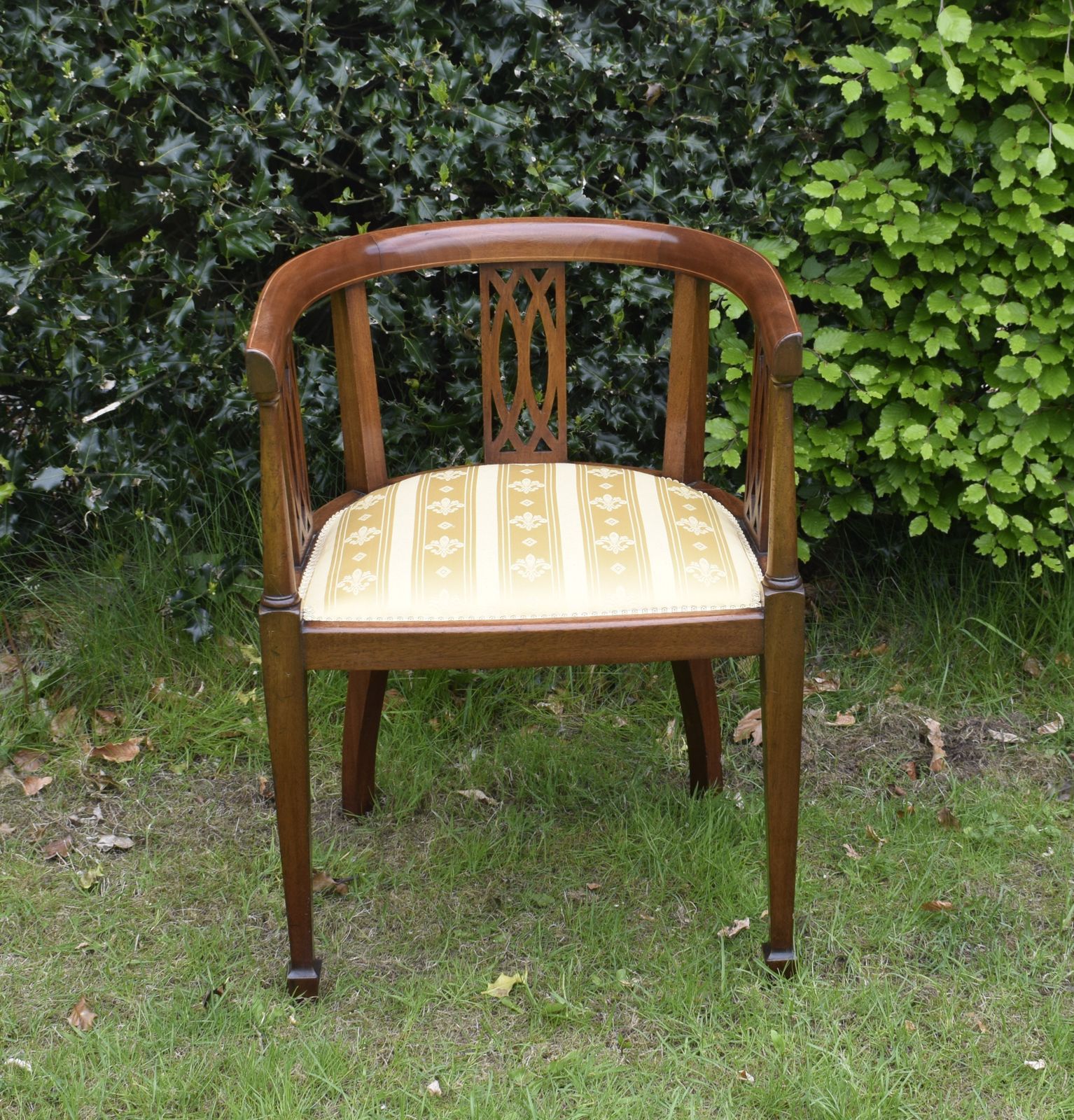 Victorian Inlaid Tub Chair, 1800s photo vinterior