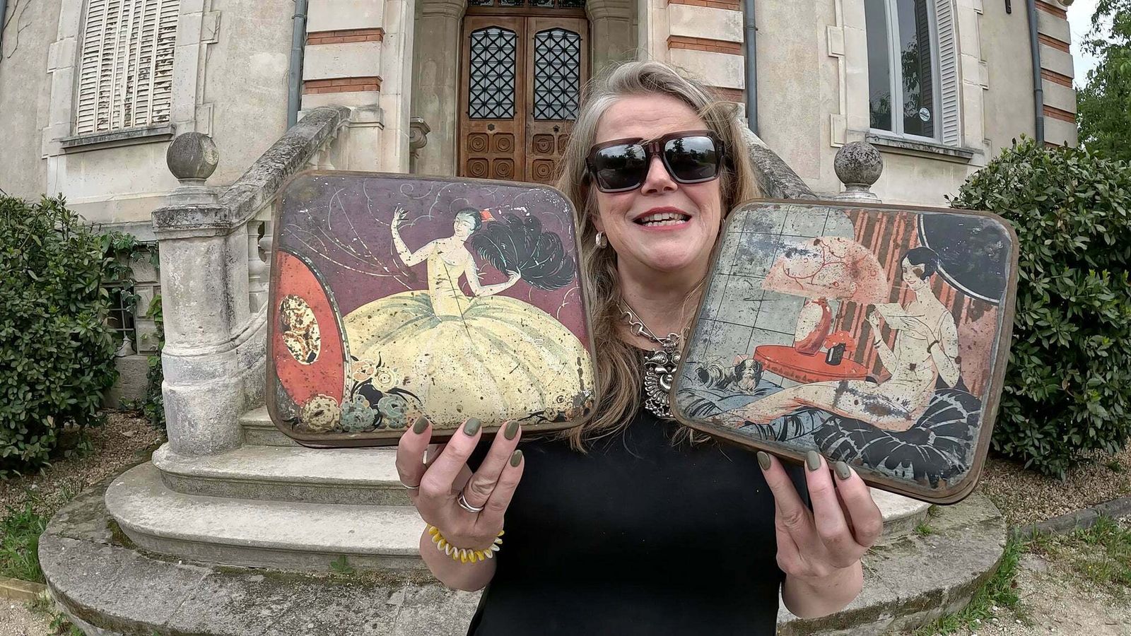 French 1900 Biscuit Tin   Nostalgic Fashion Art Nouveau