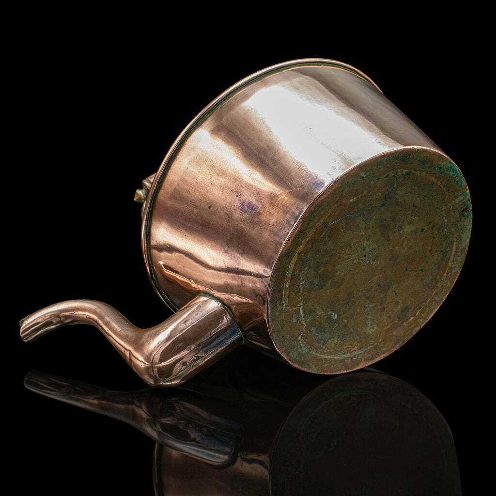 photo for sale Antique Scullery Kettle, English, Copper, Stovetop Teapot, Victorian, Circa 1870
