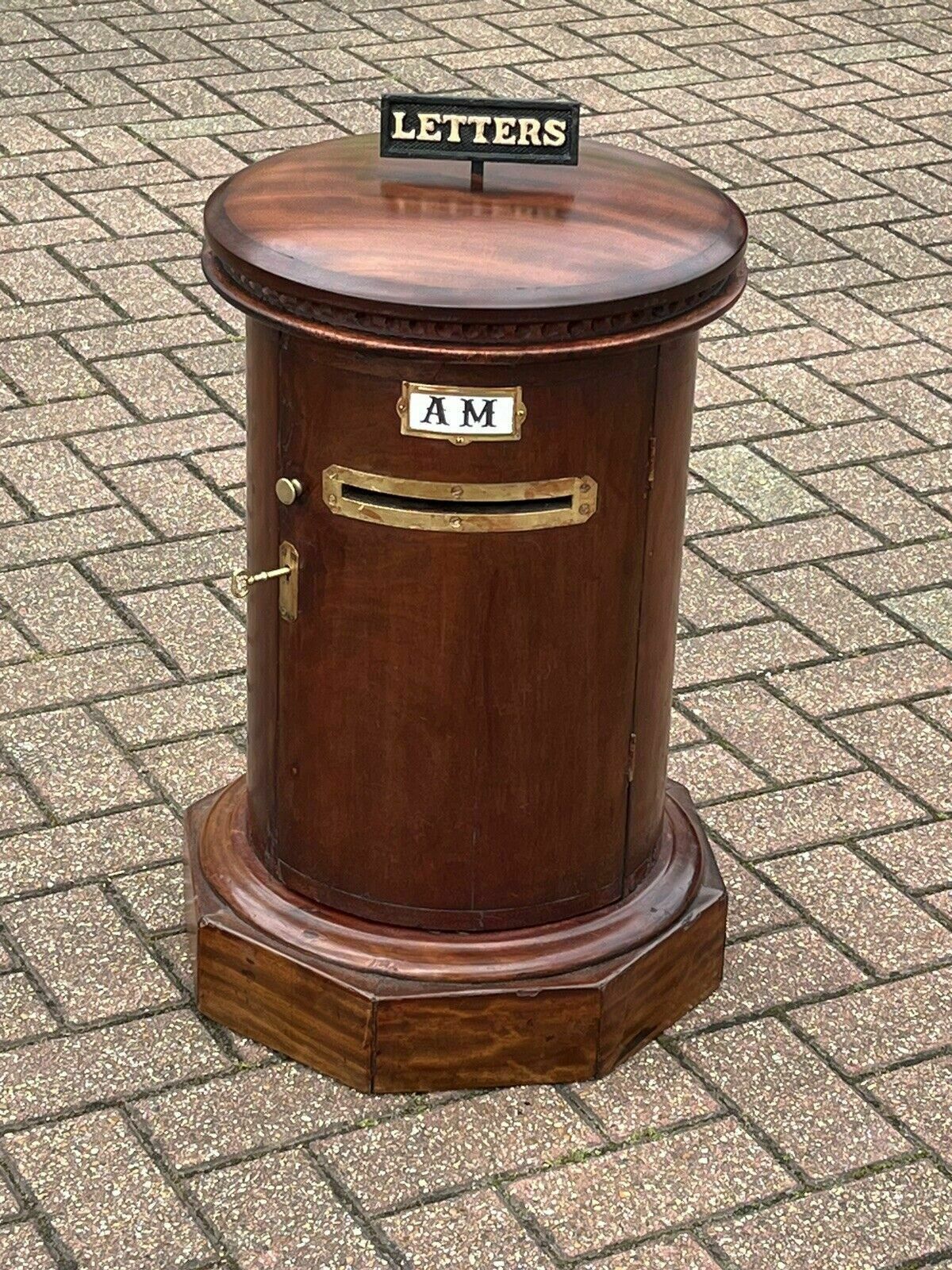 Antique Country House Letter/ Pillar Box, With Working Key & Lock. Large In Size photo for sale