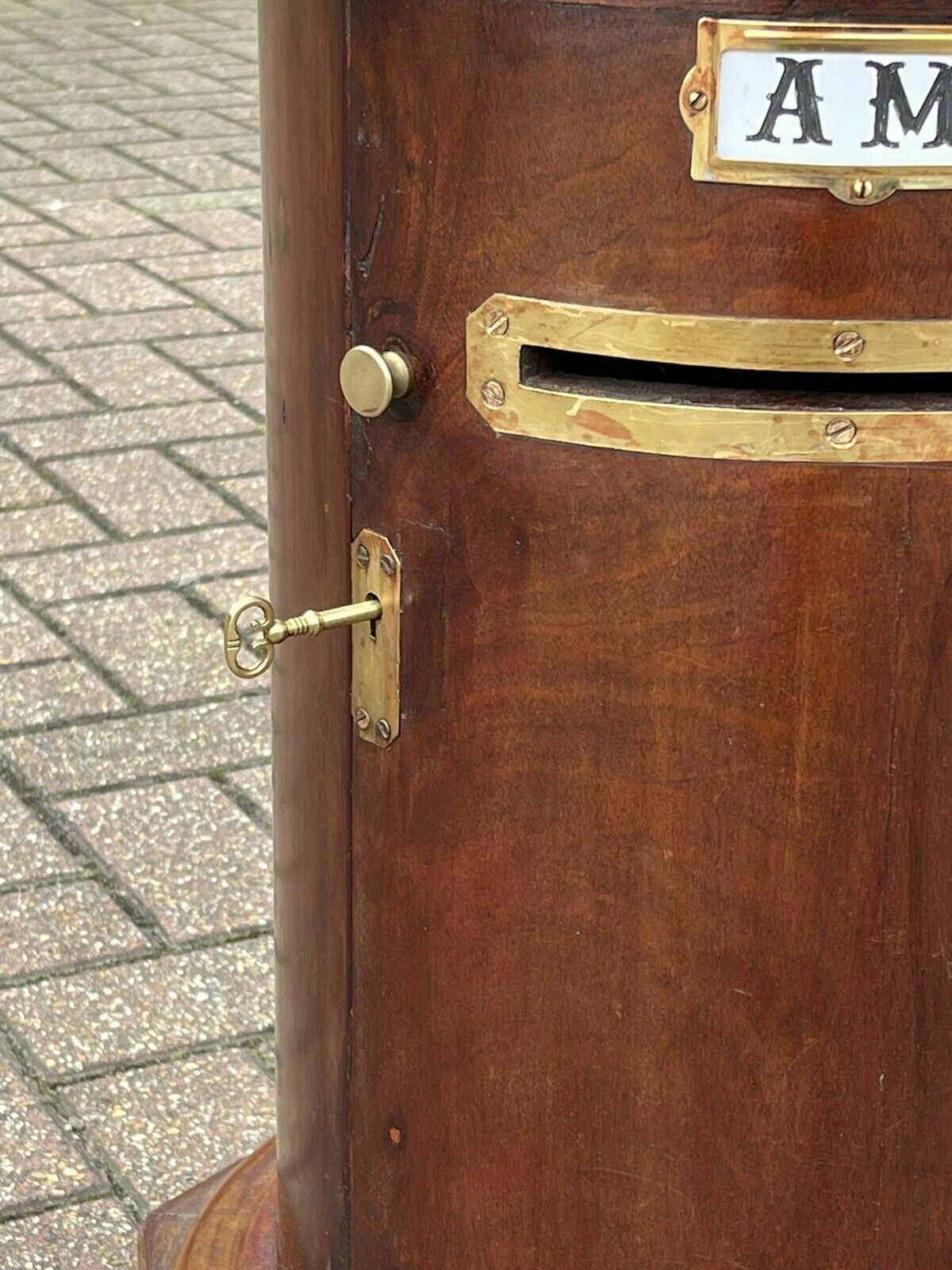 Antique Country House Letter/ Pillar Box, With Working Key & Lock. Large In Size photo buy