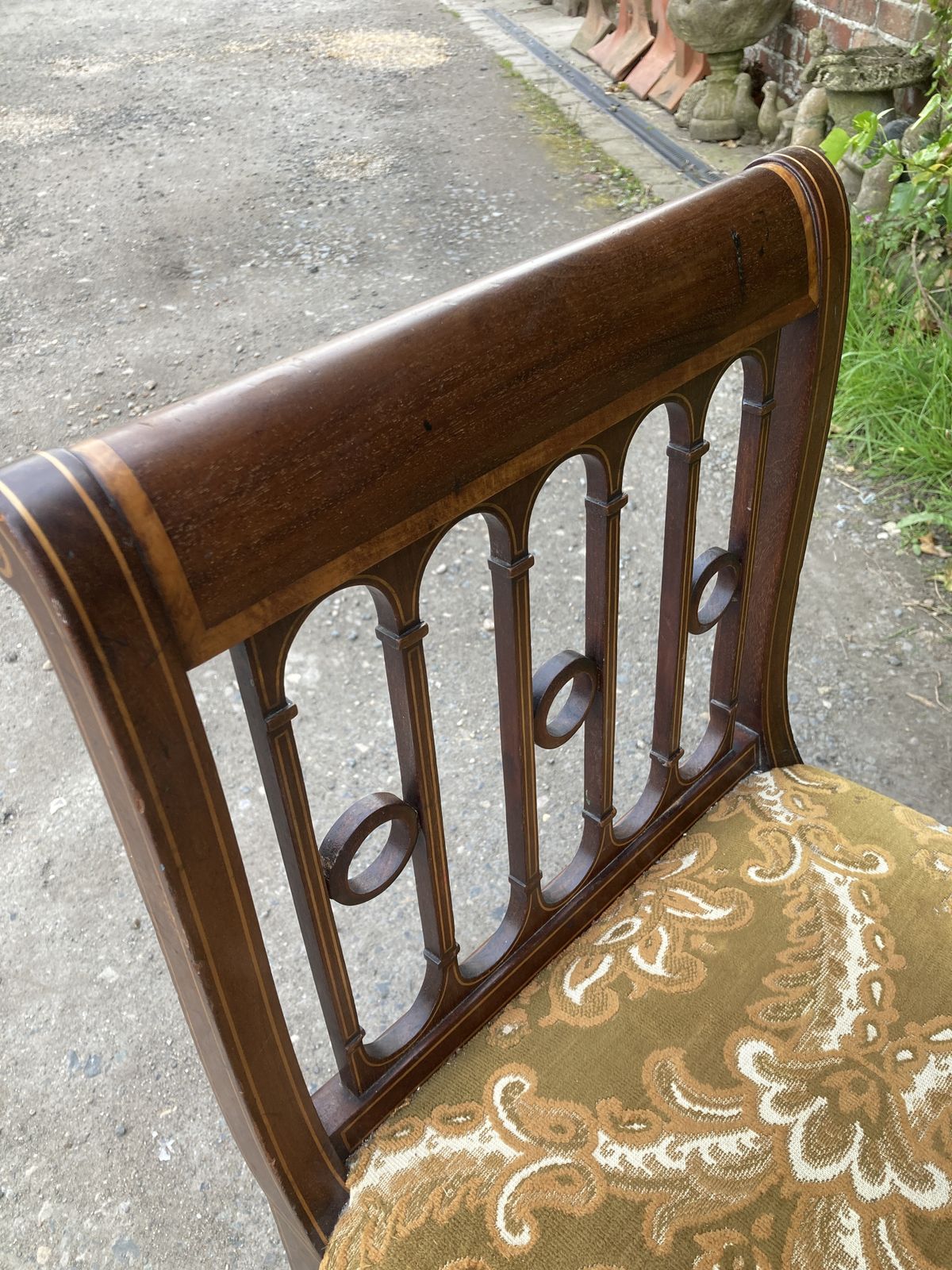 Edwardian Mahogany With Satin Wood Inlay Window Seat photo furniture