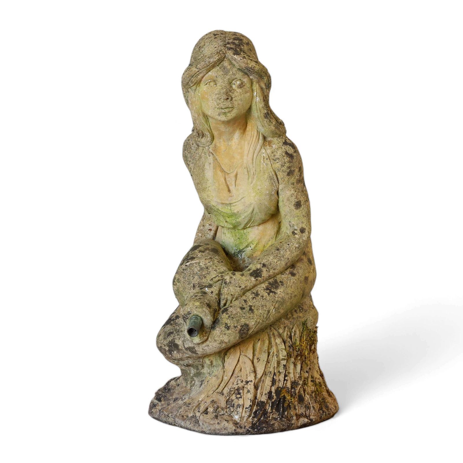 Vintage Water Maiden Fountain   Fabulous Cast Stone Artistry