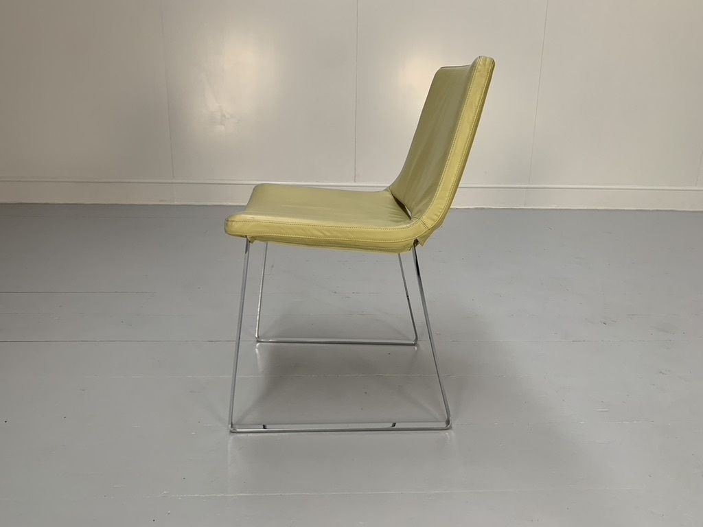 photo furniture 4 B&B Italia “Metropolitan Me48” Dining Chairs – In Yellow “Gamma” Leather