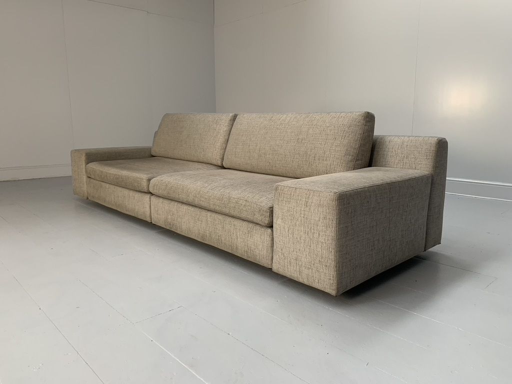 Cassina “235 238 Mister” 4 Seat Sofa – In Natural Linen Fabric