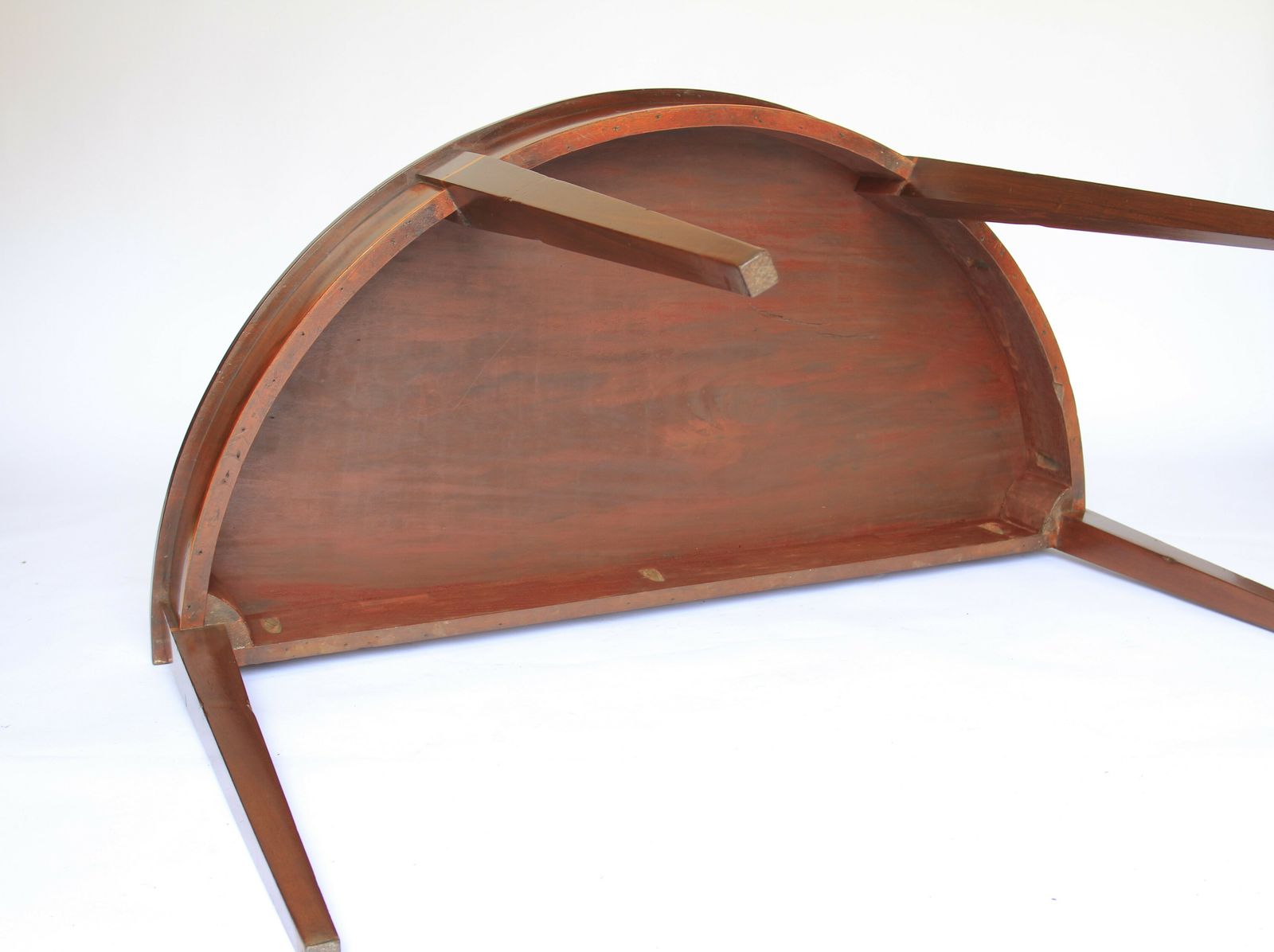 Pair Georgian Mahogany  Demi Lune Console Tables photo vinterior