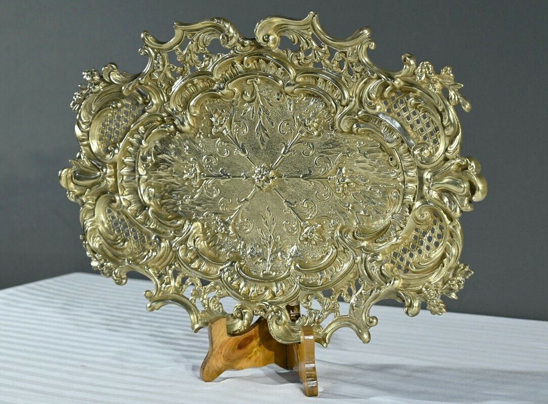 Bronze Center Table Tray, Rocaille Style – Late 19th Century photo for sale