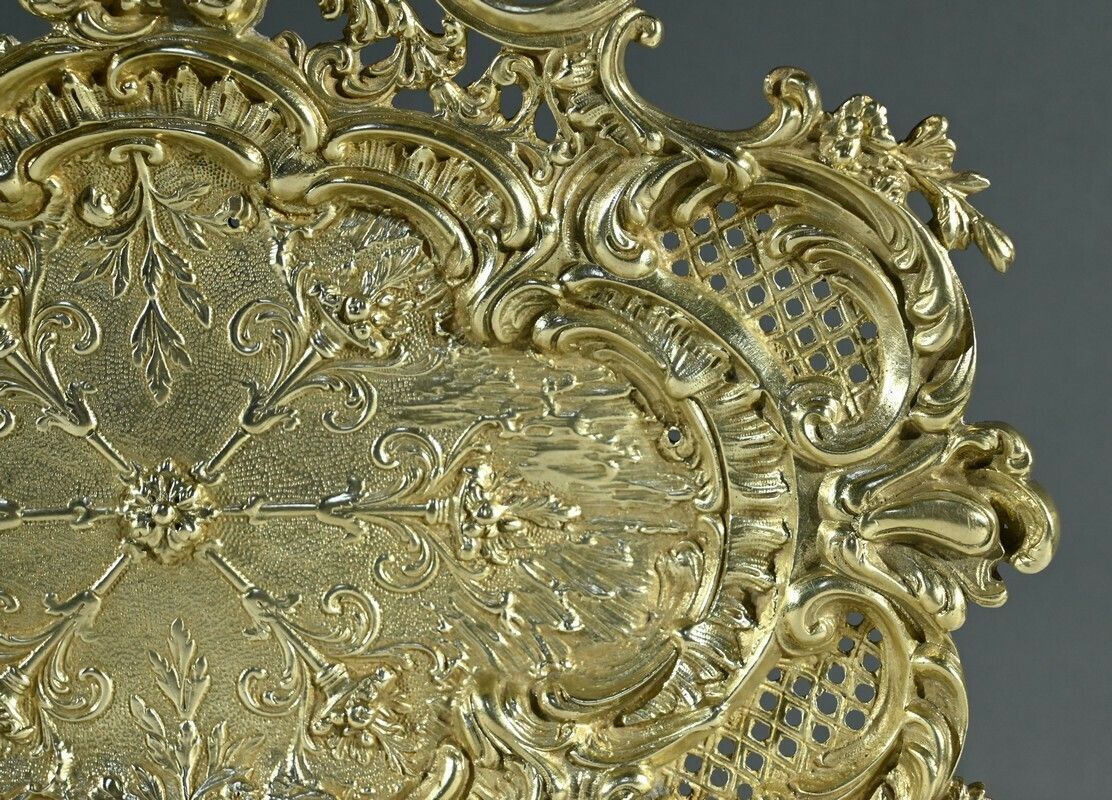 Bronze Center Table Tray, Rocaille Style – Late 19th Century photo vintage