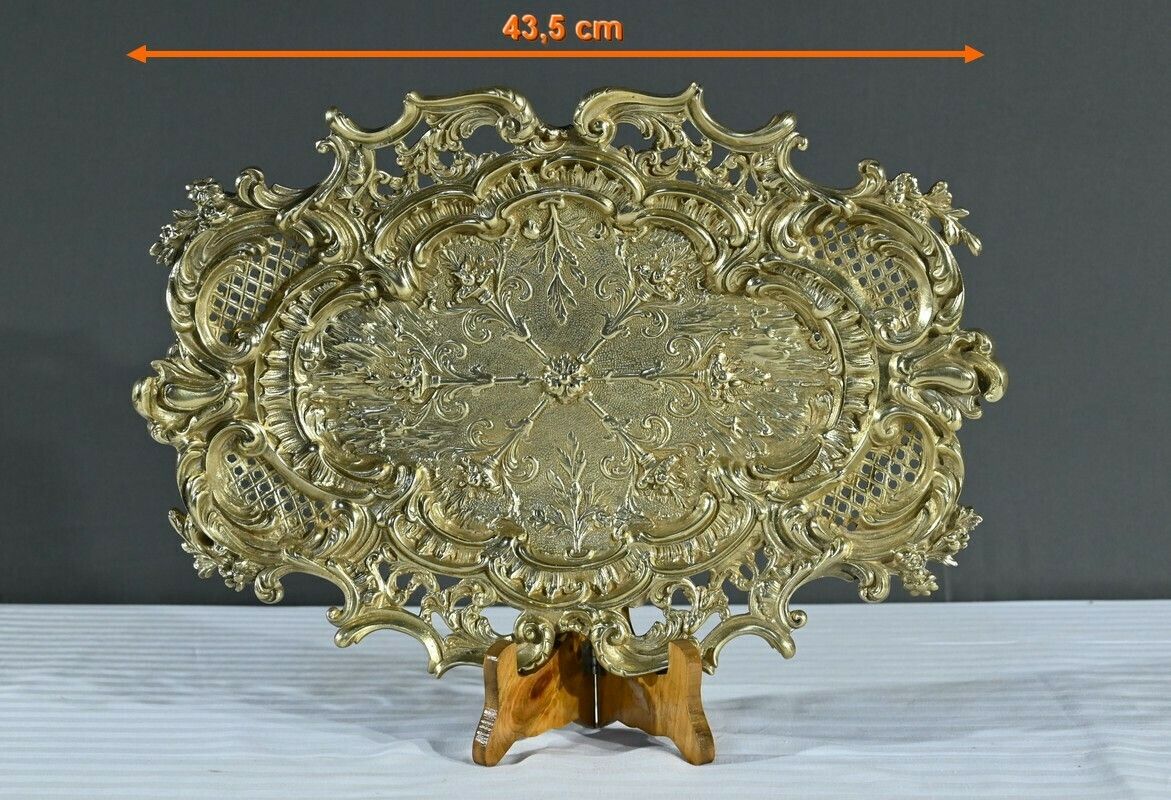 450.0 Bronze Center Table Tray, Rocaille Style – Late 19th Century photo